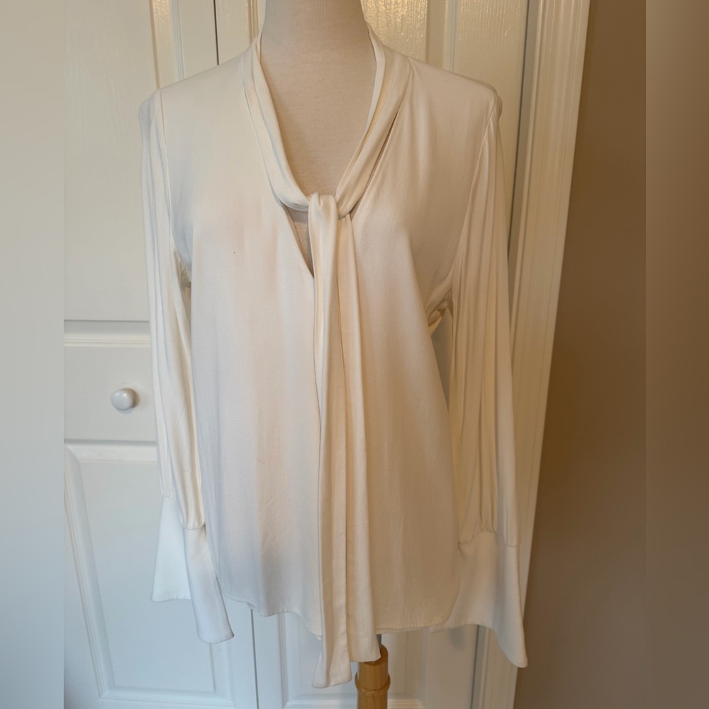 Alexis Cream Tie-Front Blouse